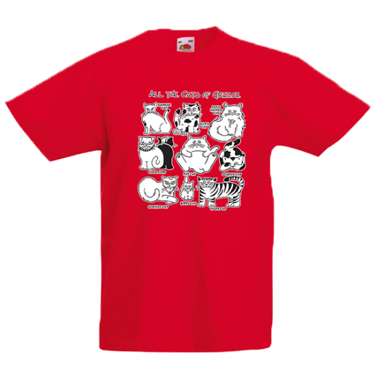 All The Cats Of Greece Kids-3521 T-Shirt with print