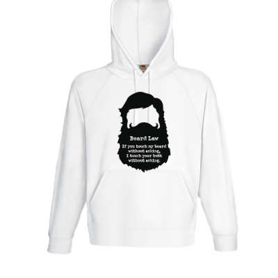 Beard Law Hooded Sweatshirt with print