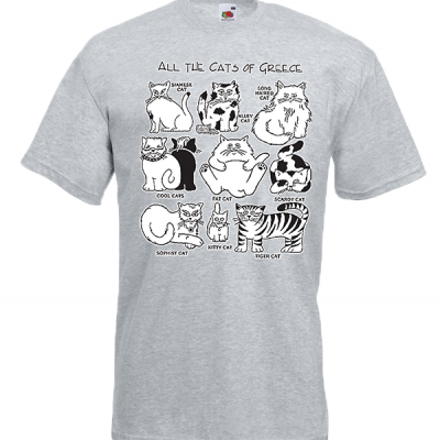 Cats Of Greece T-Shirt με στάμπα