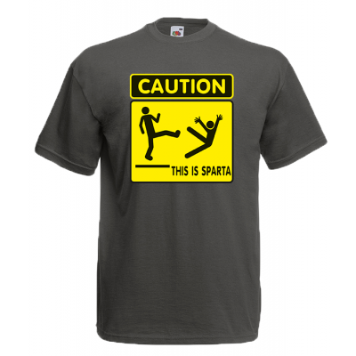 Caution This Is Sparta T-Shirt with print