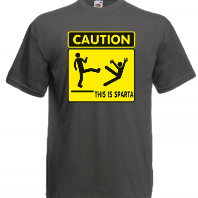 Caution This Is Sparta T-Shirt with print