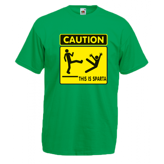 Caution This Is Sparta T-Shirt with print