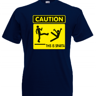 Caution This Is Sparta T-Shirt with print