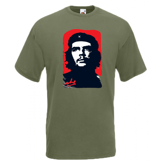 Che Guevara short sleeve olive green T-shirt with classic Che image –