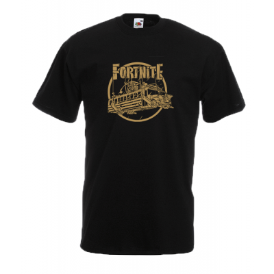 Fortnite Battle Bus Gold T-Shirt με στάμπα