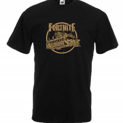 Fortnite Battle Bus Gold T-Shirt με στάμπα