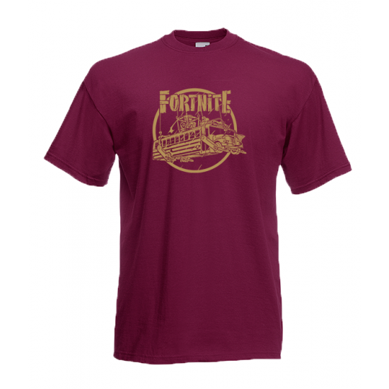 Fortnite Battle Bus Gold T-Shirt με στάμπα