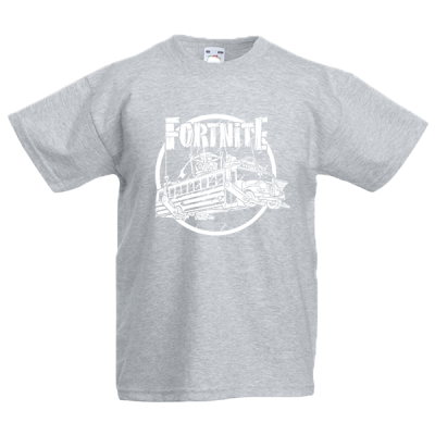 Fortnite Battle Bus White Kids T-Shirt with print