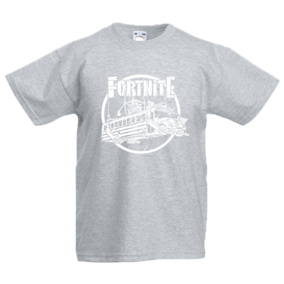 Fortnite Battle Bus White Kids T-shirt με στάμπα