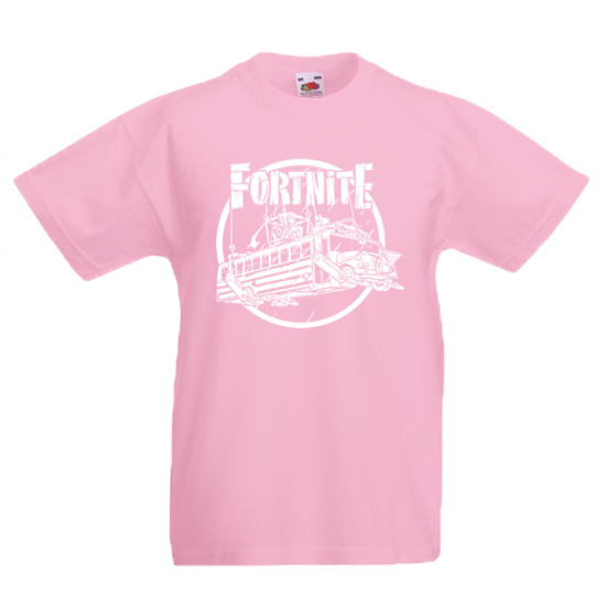 Fortnite Battle Bus White Kids T-Shirt with print