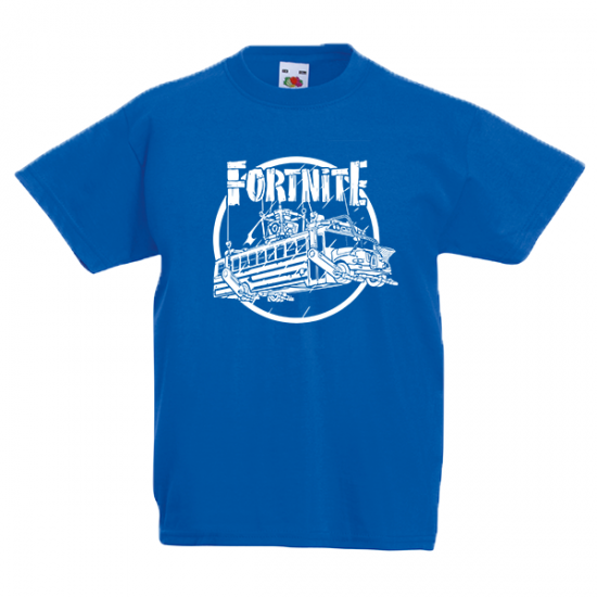 Fortnite Battle Bus White Kids T-Shirt with print