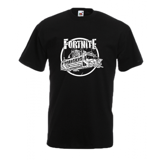 Fortnite Battle Bus White T-Shirt με στάμπα