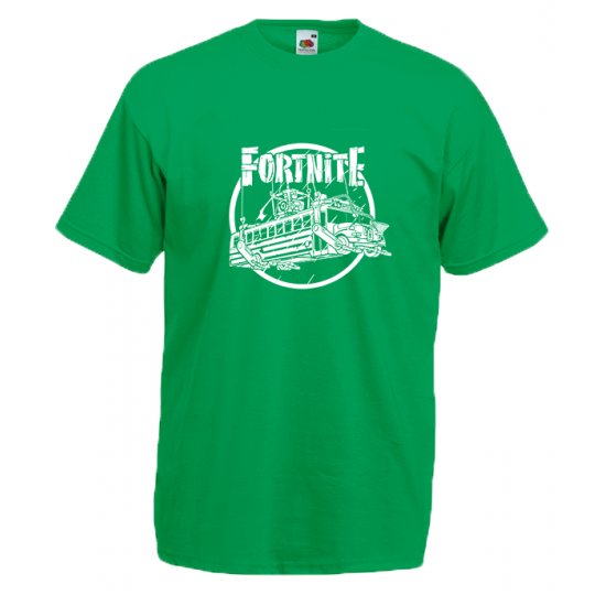 Fortnite Battle Bus White T-Shirt με στάμπα