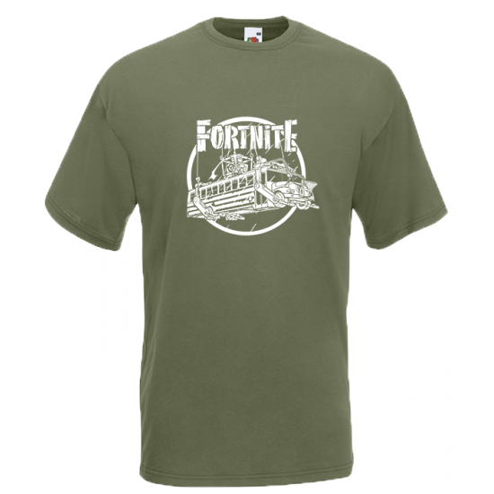 Fortnite Battle Bus White T-Shirt με στάμπα