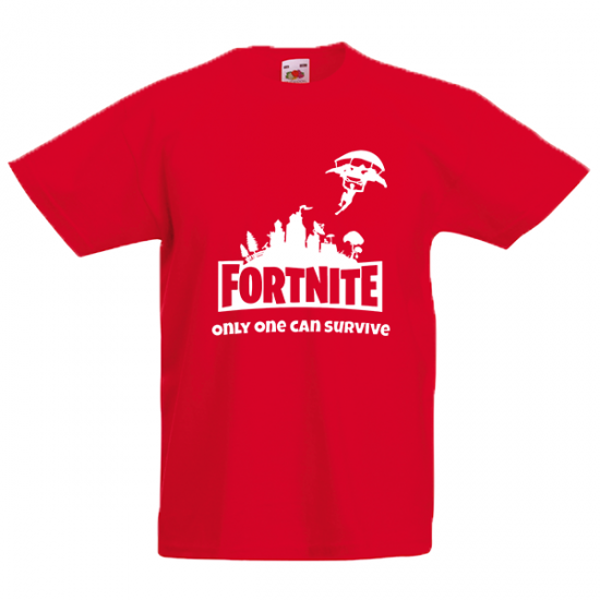 Fortnite Skydiver White Kids T-shirt με στάμπα