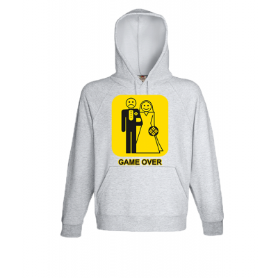 Game Over Yellow Hooded Sweatshirt  with print