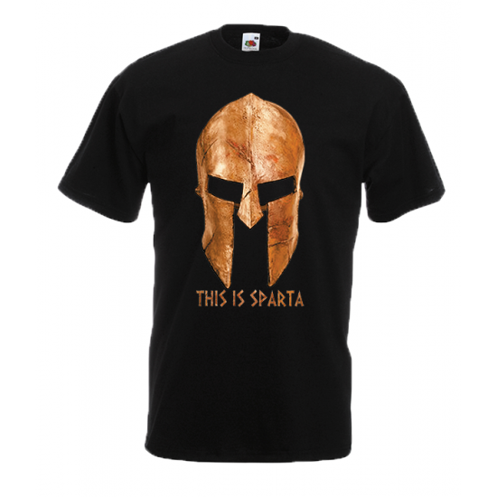 Gold Helmet This is Sparta T-Shirt with print