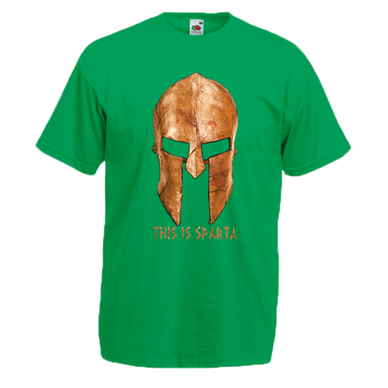 Gold Helmet This is Sparta T-Shirt with print