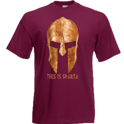 Gold Helmet This is Sparta T-Shirt with print