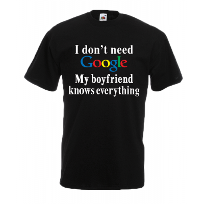 Google Boyfriend T-Shirt με στάμπα