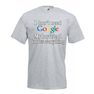 Google Boyfriend T-Shirt με στάμπα