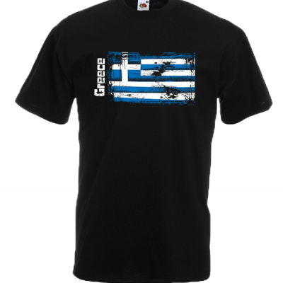 Greek Flag Ripped T-Shirt with print