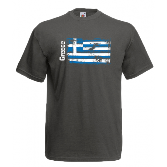 Greek Flag Ripped T-Shirt with print