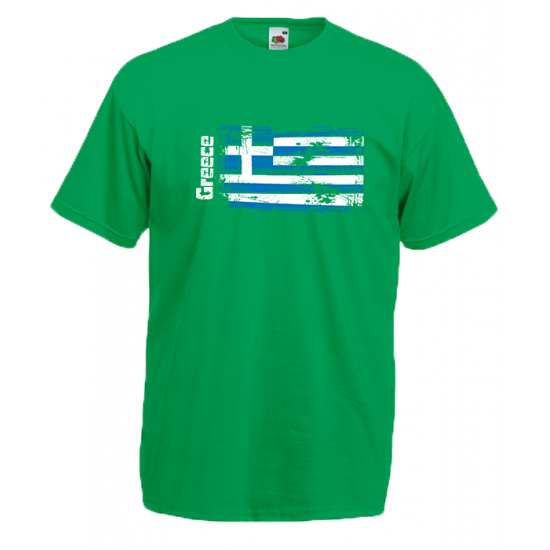 Greek Flag Ripped T-Shirt with print
