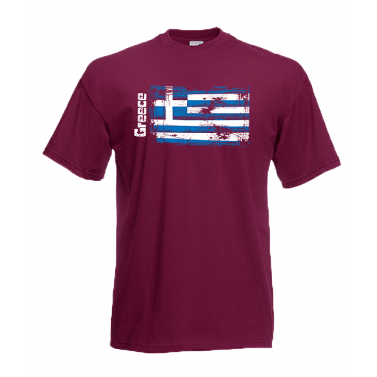 Greek Flag Ripped T-Shirt with print