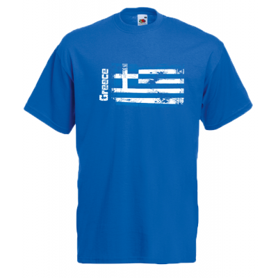 Greek Flag Ripped T-Shirt with print