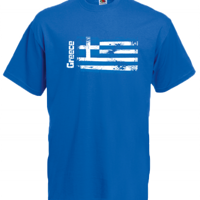 Greek Flag Ripped T-Shirt with print