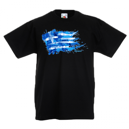 T-Shirt with print Greek Flag Splash Kids-609