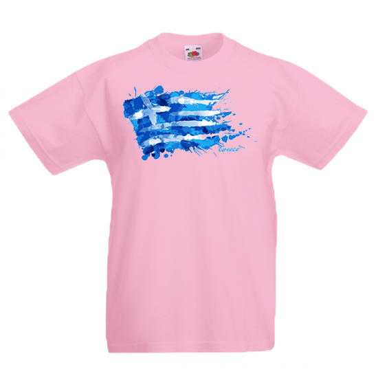 T-Shirt with print Greek Flag Splash Kids-609