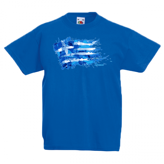 T-Shirt with print Greek Flag Splash Kids-609