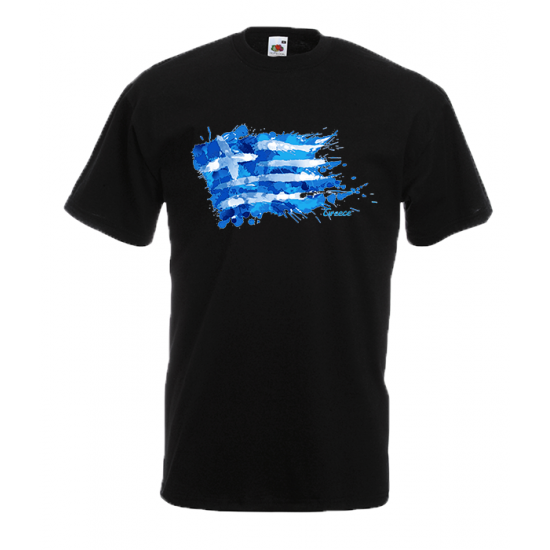 Greek Flag Splash T-Shirt with print