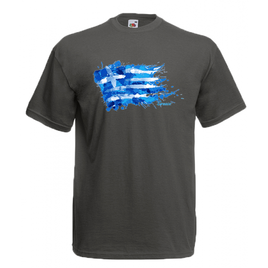 Greek Flag Splash T-Shirt with print
