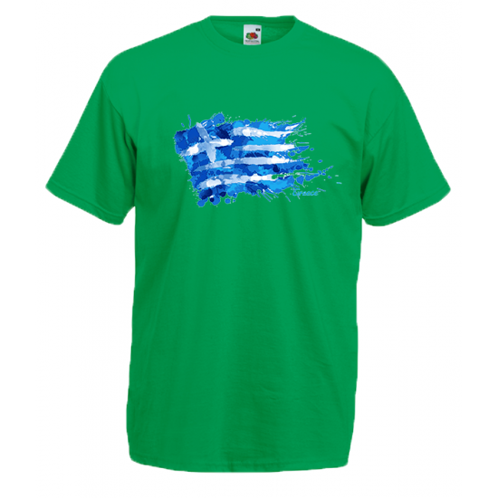 Greek Flag Splash T-Shirt with print