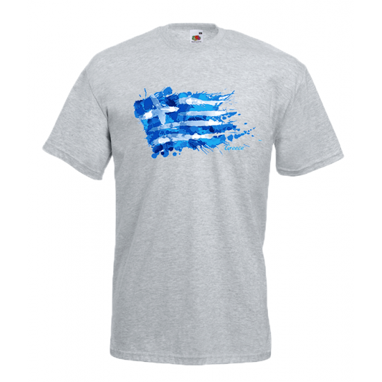 Greek Flag Splash T-Shirt with print
