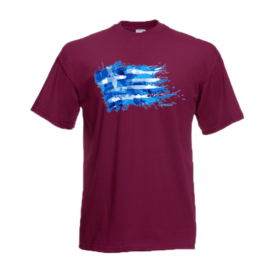 Greek Flag Splash T-Shirt with print