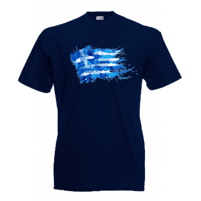 Greek Flag Splash T-Shirt with print
