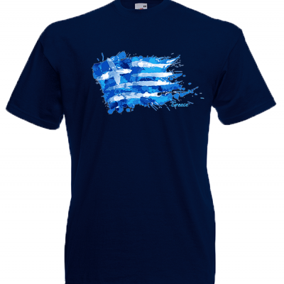 Greek Flag Splash T-Shirt with print