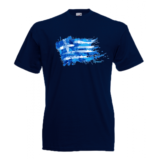 Greek Flag Splash T-Shirt with print