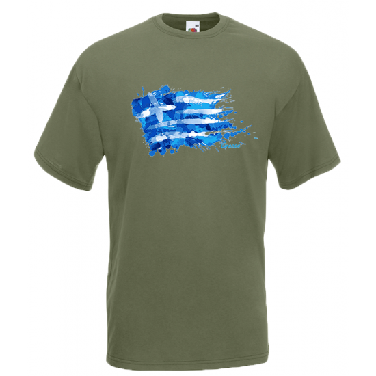 Greek Flag Splash T-Shirt with print