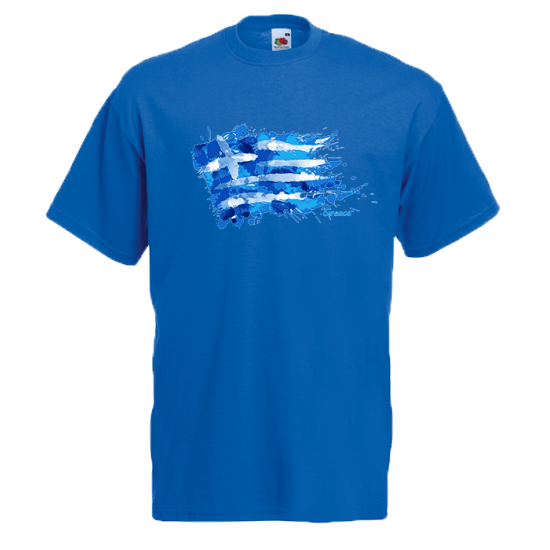 Greek Flag Splash T-Shirt with print