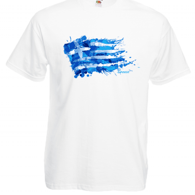 Greek Flag Splash T-Shirt with print