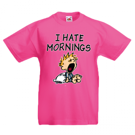 T-shirt με στάμπα I Hate Mornings-A5320
