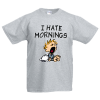 T-shirt με στάμπα I Hate Mornings-A5320