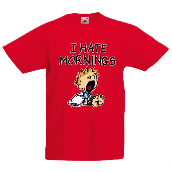 T-shirt με στάμπα I Hate Mornings-A5320