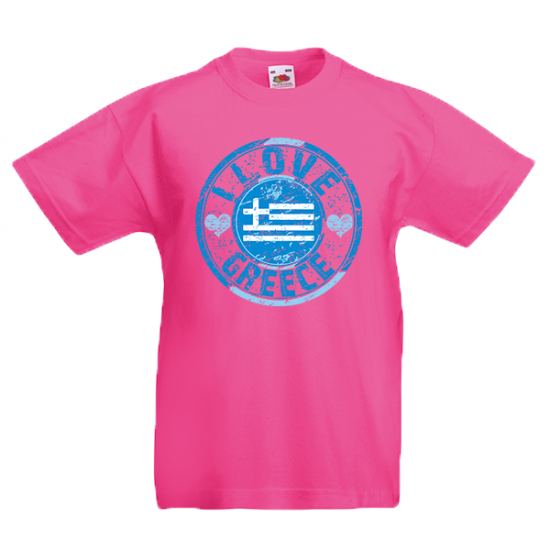 T-shirt με στάμπα I Love Greece Flag Kids-622