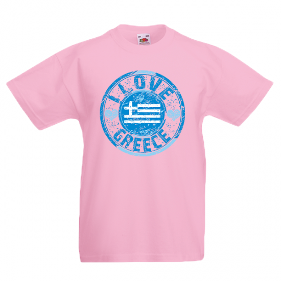 T-Shirt with print I Love Greece Flag Kids-622